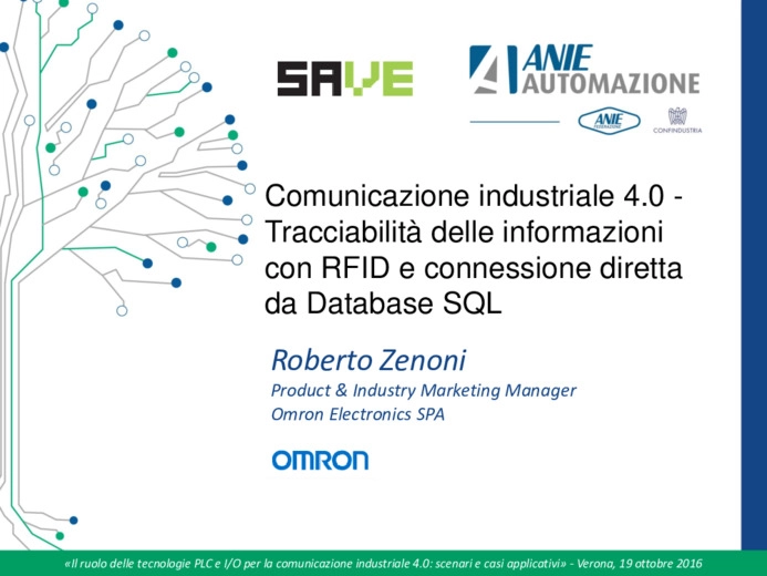 Comunicazione industriale 4.0 - Tracciabilità delle informazioni con RFID e