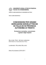 Concessioni per grandi derivazioni idrolettriche in Italia ed in provincia