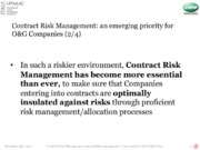 Contract Risk Management and portfolio management: issues and trends in
