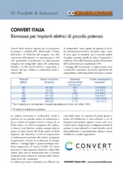 CONVERT ITALIA
Biomasse per impianti elettrici di piccola potenza