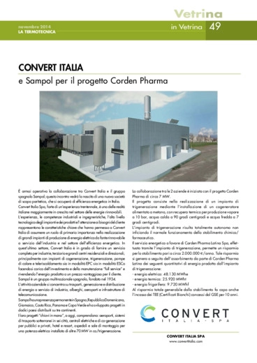 CONVERT ITALIA e Sampol per il progetto Corden Pharma
