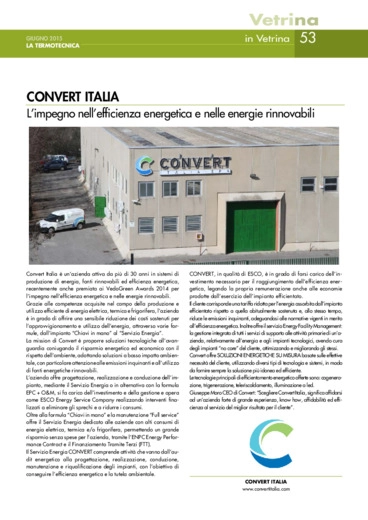 CONVERT ITALIA. Limpegno nellefficienza energetica e nelle energie rinnovabili