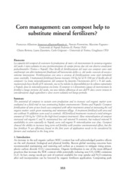 Corn management: can compost help to substitute mineral fertilizers?