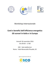 Costi e benefici dell’efficienza energetica - Gli scenari in Italia
