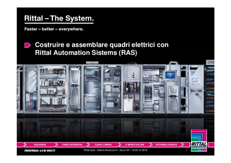 Costruire e assemblare quadri elettrici con Rittal Automation Systems (RAS)