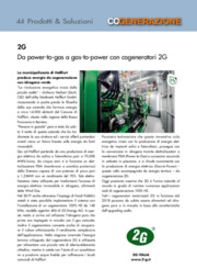 Da power-to-gas a gas-to-power con cogeneratori 2G
