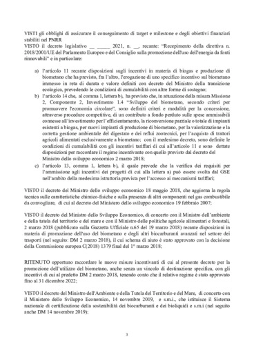 Decreto Biometano 3 notificato a Bruxelles