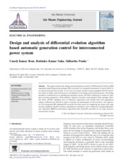 Design and analysis of differential evolution algorithm based automatic generation