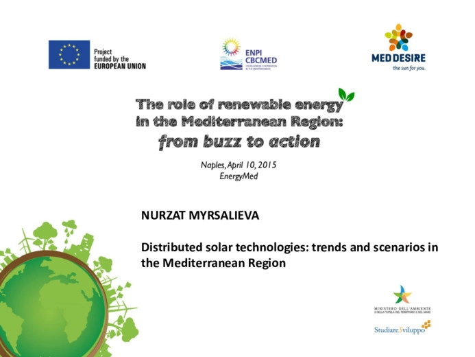Distributed solar technologies: trends and scenarios in the Mediterranean Region