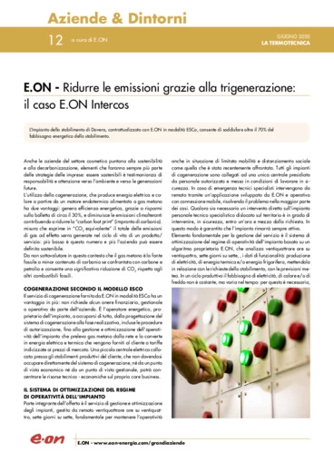 E.ON - Ridurre le emissioni grazie alla trigenerazione: il caso E.ON Intercos