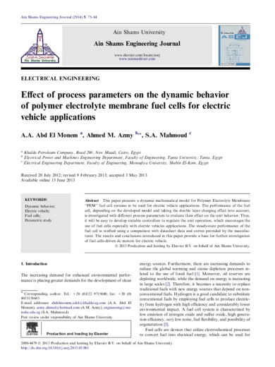 Effect of process parameters on the dynamic behavior of polymer