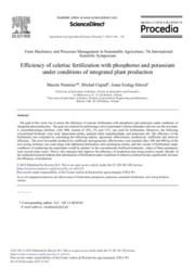 Efficiency of celeriac fertilization with phosphorus and potassium under conditions