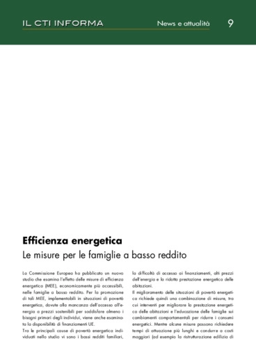 Efficienza energetica - Le misure per le famiglie a basso reddito