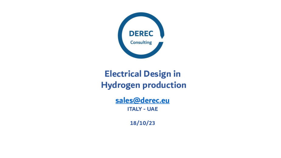 Electrical Design in Hydrogen production