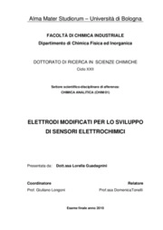 Elettrodi modificati per lo sviluppo di sensori elettrochimici 