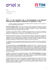 Enel X e TIM: accordo per la realizzazione di un impianto fotovoltaico presso la centrale 'La Figuretta' a Pisa