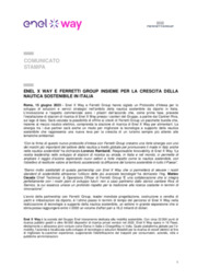 Enel X Way e Ferretti Group insieme per la crescita della nautica sostenibile in Italia
