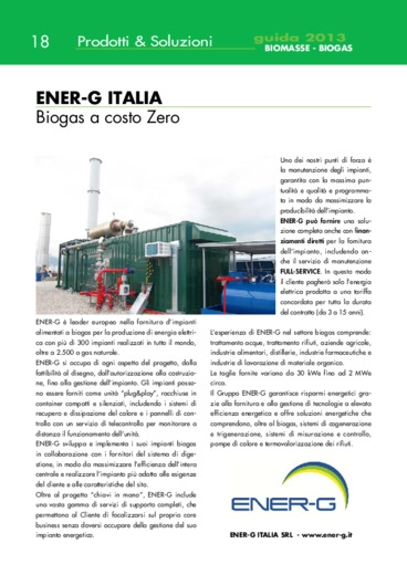 Ener-G Italia: biogas a costo zero