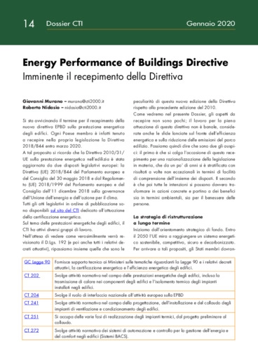 Energy Performance of Buildings Directive - Imminente il recepimento della