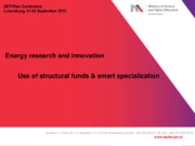 Energy research and innovation - Use of structural funds &
