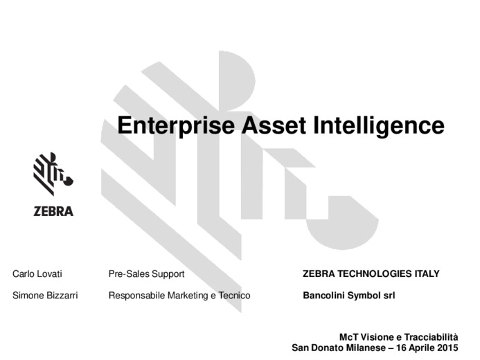 Enterprise Asset Intelligence - tecnologie di field mobility, Wireless, RFID e vocali