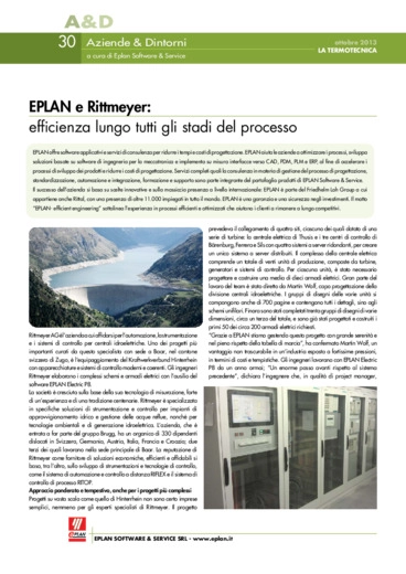 EPLAN e Rittmeyer: efficienza lungo tutti gli stadi del processo