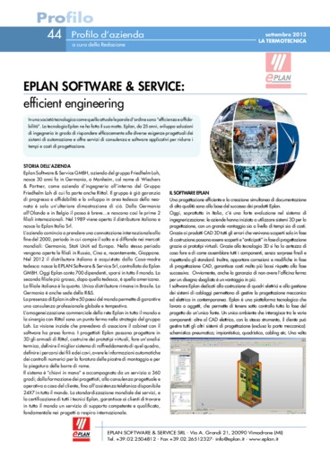 EPLAN SOFTWARE & SERVICE: efficient engineering