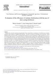 Evaluation of the efficiency of celeriac fertilization with the use of slow-acting fertilizers