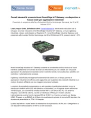 Farnell element14 presenta Avnet SmartEdge IoT Gateway: un dispositivo a basso costo per applicazioni industriali