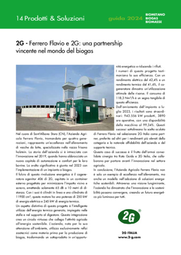 Ferrero Flavio e 2G: una partnership vincente nel mondo del biogas
