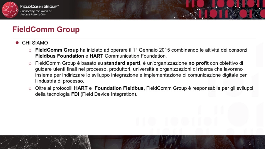 FieldComm Group Italy: Le tecnologie abilitanti per Industria 4.0 nell'automazione di processo