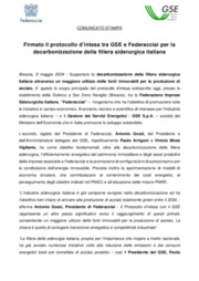 Firmato il protocollo d'intesa tra GSE e Federacciai per la decarbonizzazione della filiera siderurgica italiana