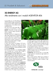 2G Energy. Alto rendimento con i moduli AGENITOR 406