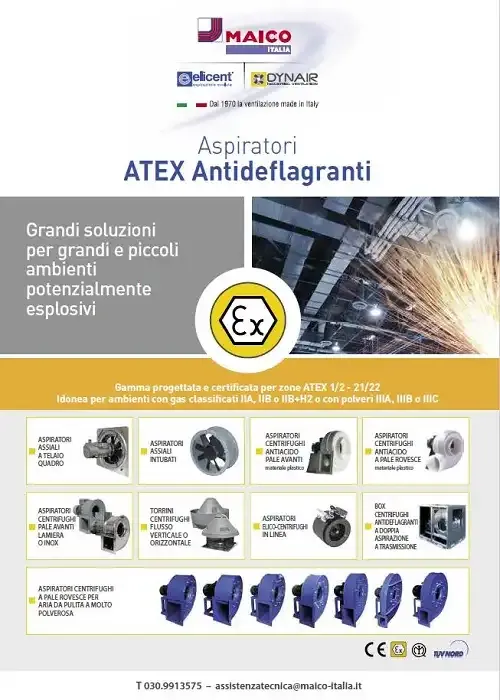 Gamma aspiratori ATEX. Grandi soluzioni per grandi e piccoli ambienti