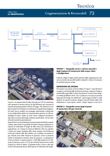 Generazione combinata di calore ed energia sfruttando la produzione di biogas dal trattamento delle acque reflue urbane: il caso di studio di Genova