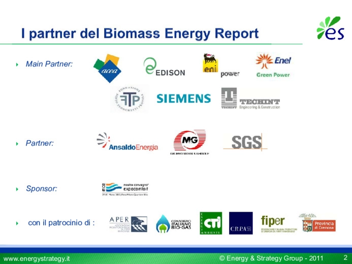 Generazione di energia e autotrazione da cinque diverse filiere - dal biogas al biocarburante