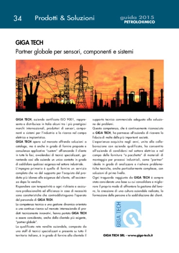 GIGA TECH. Partner globale per sensori, componenti e sistemi