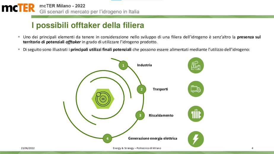 Gli scenari di mercato per l'idrogeno in Italia