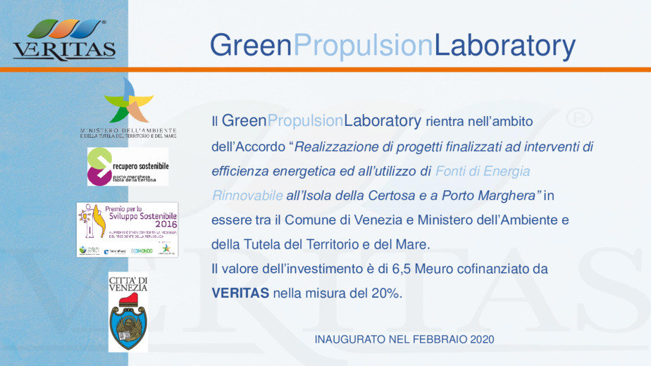 Green Propulsion Lab. Veritas: H2 e ricerca sperimentale nel decarboning