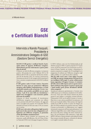 GSE e Certificati Bianchi