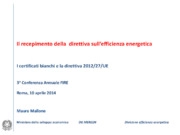 I certificati bianchi e la direttiva 2012/27/UE