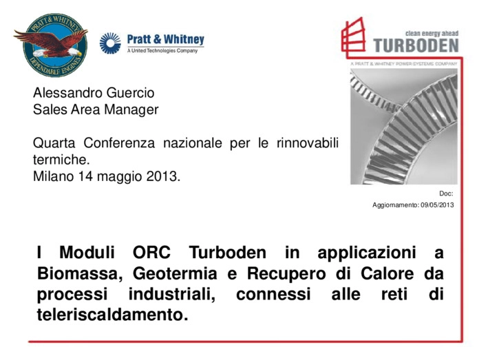 I moduli ORC Turboden in applicazioni a biomassa, geotermia e recupero di calore da processi industriali