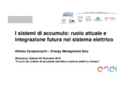 I sistemi di accumulo: ruolo attuale e integrazione futura nel sistema elettrico