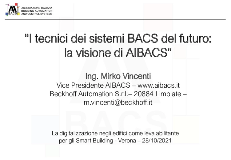 I tecnici dei sistemi BACS del futuro: la visione di AIBACS