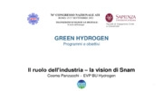 Idrogeno: Il ruolo dell'industria - la vision di Snam