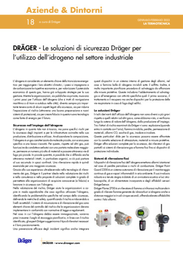 Le soluzioni di sicurezza Dräger per l'utilizzo dell'idrogeno nel settore industriale