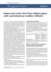 Idrogeno, Power to Gas e Gas to Power richiedono rigorose analisi e sperimentazioni per consolidarsi e diffondersi