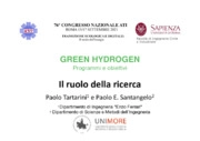 Celle a combustibile, Ecologia, Idrogeno, Idrogeno verde, Termotecnica, Transizione ecologica, Università