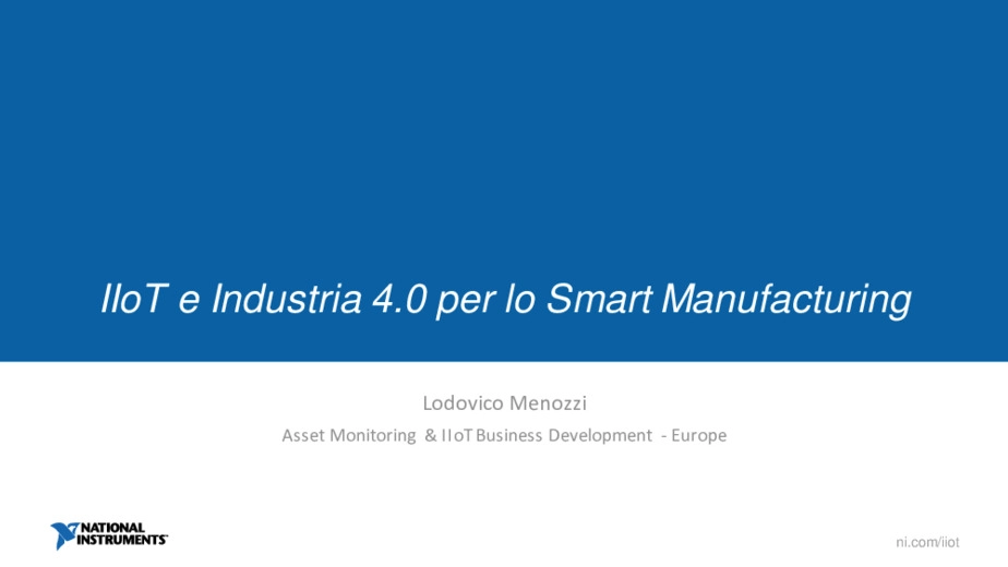 IIoT e Industria 4.0 per lo Smart Manufacturing