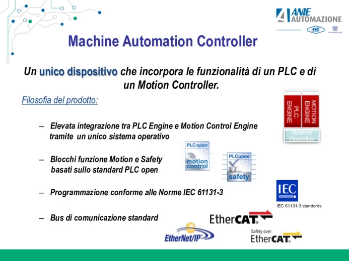 Il Machine Controller: Piattaforma integrata di Controllo, Motion, Robotica, Visione e Sicurezza su bus EtherCAT